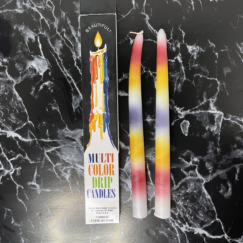 *NEW* in box Multi-Color Drip Candles 9-1/2" (2-pack)